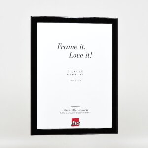 Effect Holz-Bilderrahmen Profil 43 Schwarz Hochglanz 25x70 cm Museumsglas