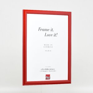 Effect Holzbilderrahmen Profil 43 rot hochglanz 25x80 cm Museumsglas