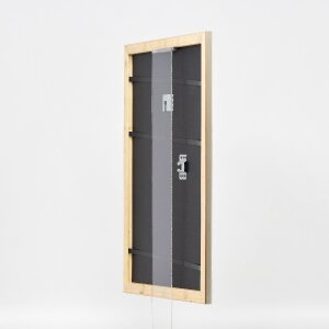 effect Holz-Bilderrahmen Profil 43 silber 30x45 cm Museumsglas