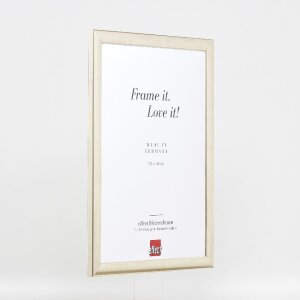 effect Holz-Bilderrahmen Profil 43 silber 30x45 cm Museumsglas