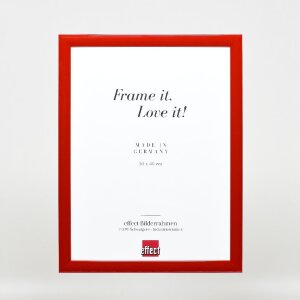 Effect Holz-Bilderrahmen Profil 43 rot hochglanz 30x45 cm Museumsglas