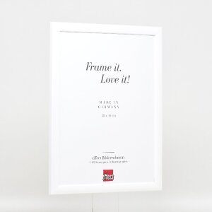 Effect Holz-Bilderrahmen Profil 43 weiß hochglanz 40x40 cm Museumsglas