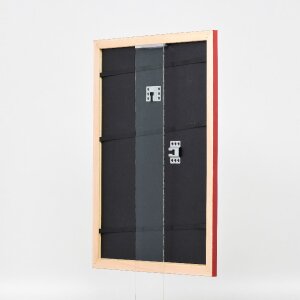 Effect Holz-Bilderrahmen Profil 43 rot hochglanz 40x50 cm Museumsglas