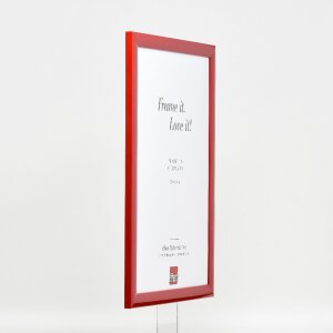 Effect Holz-Bilderrahmen Profil 43 rot hochglanz 45x60 cm Museumsglas