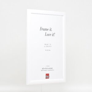 Effect Holz-Bilderrahmen Profil 43 weiß hochglanz 45x80 cm Museumsglas