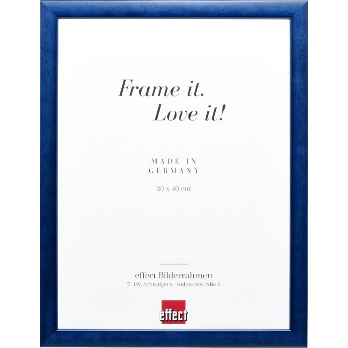 Effect Holzbilderrahmen Profil 43 royalblau 50x50 cm Museumsglas