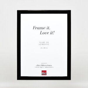 Effect Holz-Bilderrahmen Profil 43 schwarz hochglanz 50x75 cm Museumsglas