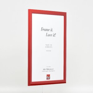 Effect Holz Bilderrahmen Profil 43 rot hochglanz 50x75 cm Museumsglas