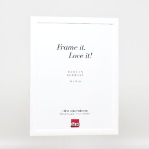 effect Holz-Bilderrahmen Profil 43 weiß hochglanz 60x90 cm Museumsglas