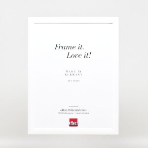 Effect Holz-Bilderrahmen Profil 43 weiß hochglanz 62x93 cm Museumsglas