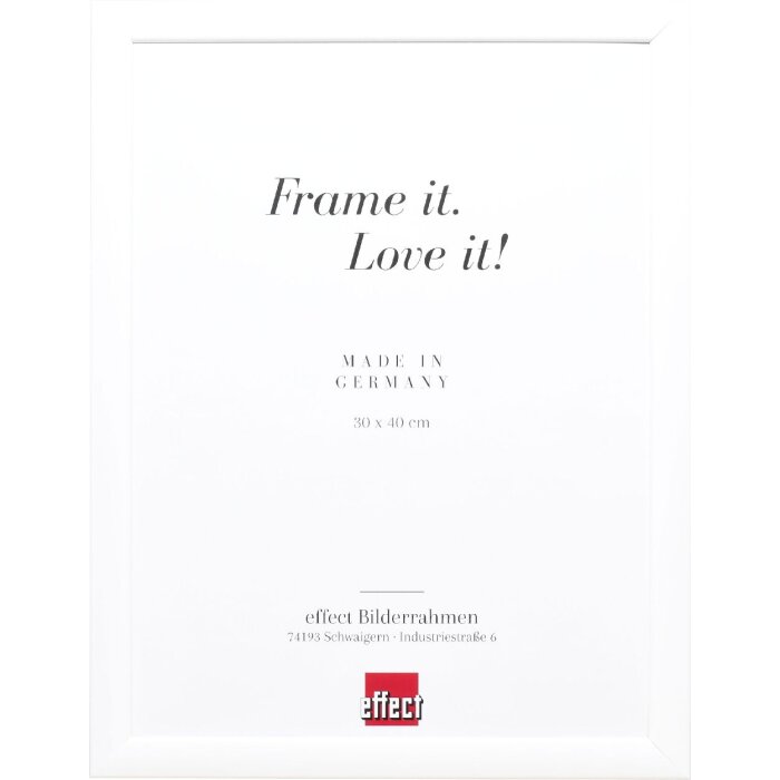 Effect Holz-Bilderrahmen Profil 43 weiß hochglanz 61x91,5 cm Museumsglas 0439-F2-25