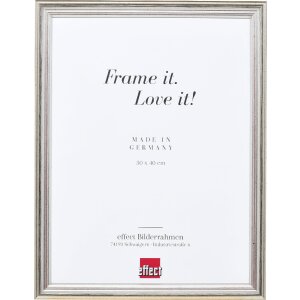 Effect Holzrahmen Profil 44 silber 18x27 cm Museumsglas