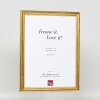 Rama foto din lemn masiv Profil 44 Gold 25x35 cm cu sticlă de muzeu
