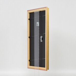 Effect Holzrahmen Profil 44 gold 50x100 cm Museumsglas