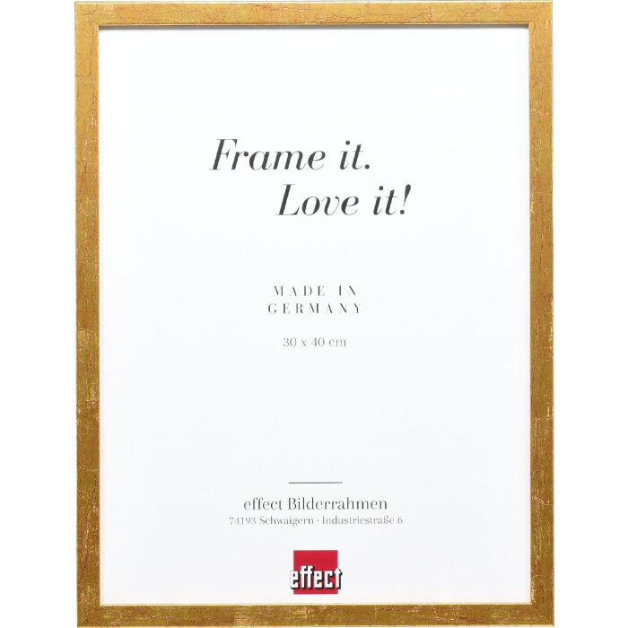 Effect Holzrahmen Profil 51 antikgold 25x80 cm Museumsglas
