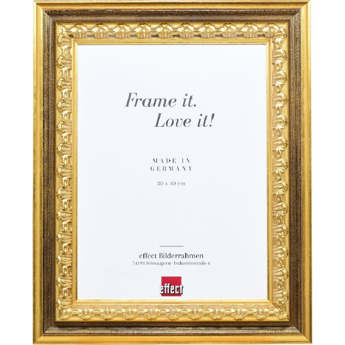 Ramă foto din lemn Effect Profil 80 Gold 40x40 cm cu sticlă de muzeu