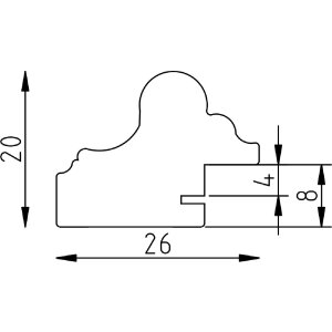 Effect Holzbilderrahmen Profil 86 Barock 28x35 cm silber mit Museumsglas
