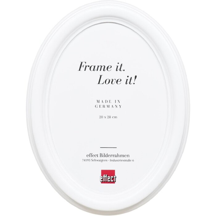 Ramă foto ovală HB 13x18 cm albă, din lemn masiv