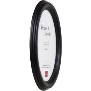 Rama foto ovală din lemn masiv, profil 2,5 cm, 18x18 cm, negru