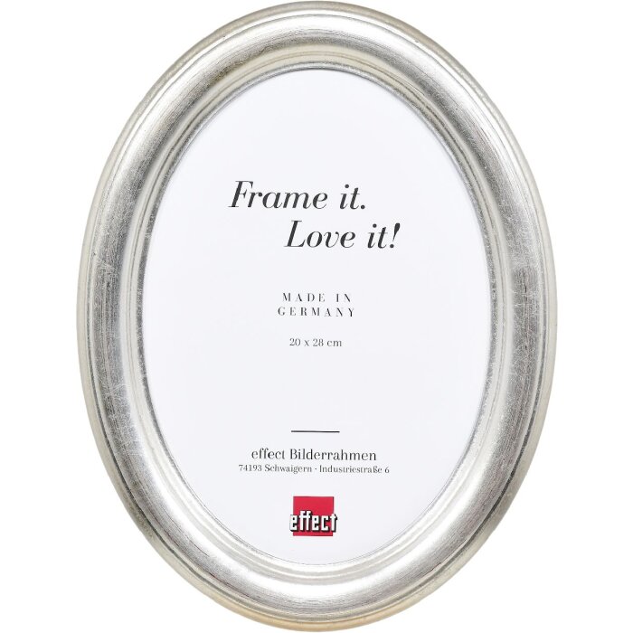 Effect Ramă Foto Ovală Profil HB 40x40 cm Argintie