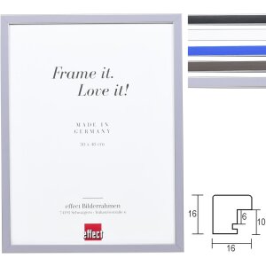 Effect Massivholz Bilderrahmen Profil 39 Silber...