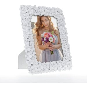 ZEP Rama de portret BLUMEN alb 20x30 cm rășină sintetică aspect floare format portret