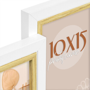 ZEP galerie foto Ayas alb 4 fotografii 10x15 cm cadru din lemn 32x32 cm