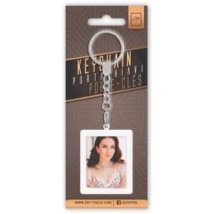 ZEP photo key ring metal alb 2 fotografii 3.5x4.5 cm