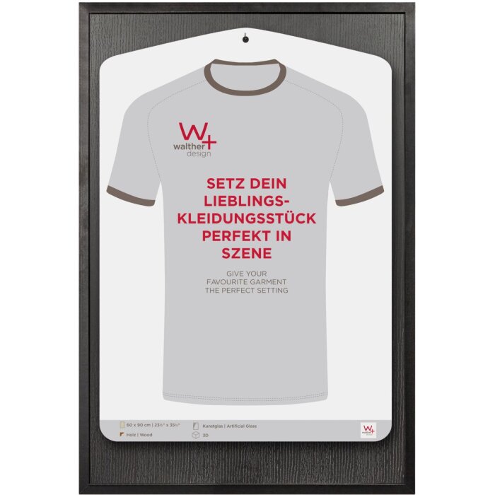 Walther cadru din lemn Stockholm 3D jersey cadru negru 60x90 cm arta de sticlă