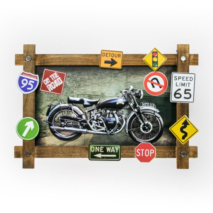 ZEP decor de perete GALLUP 59x40x4 cm motocicletă