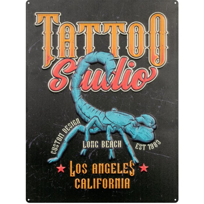 Placă metalică ZEP TATTOO Long Beach – stil vintage