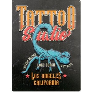 ZEP Blechschild TATTOO 47x35x0,5 Zentimeter Long Beach
