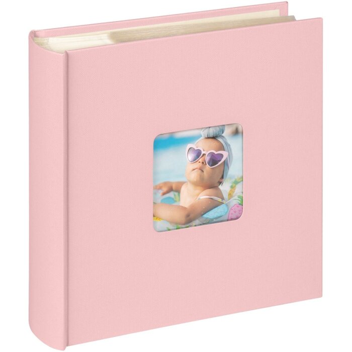 Walther Memo slip-in album Fun 200 fotografii 10x15 cm roz perforare fereastră