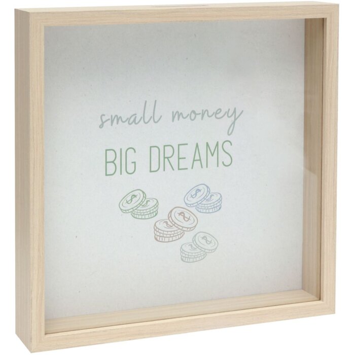 Deknudt cutie de bani din lemn S68VD1 natural 18x18 cm