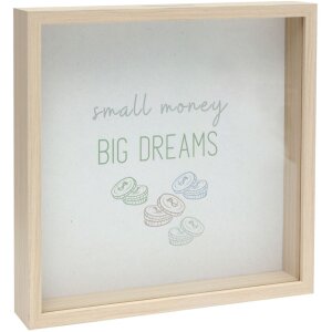 Deknudt cutie de bani din lemn S68VD1 natural 18x18 cm