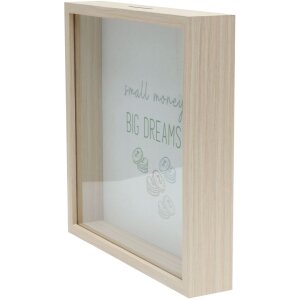 Deknudt cutie de bani din lemn S68VD1 natural 18x18 cm