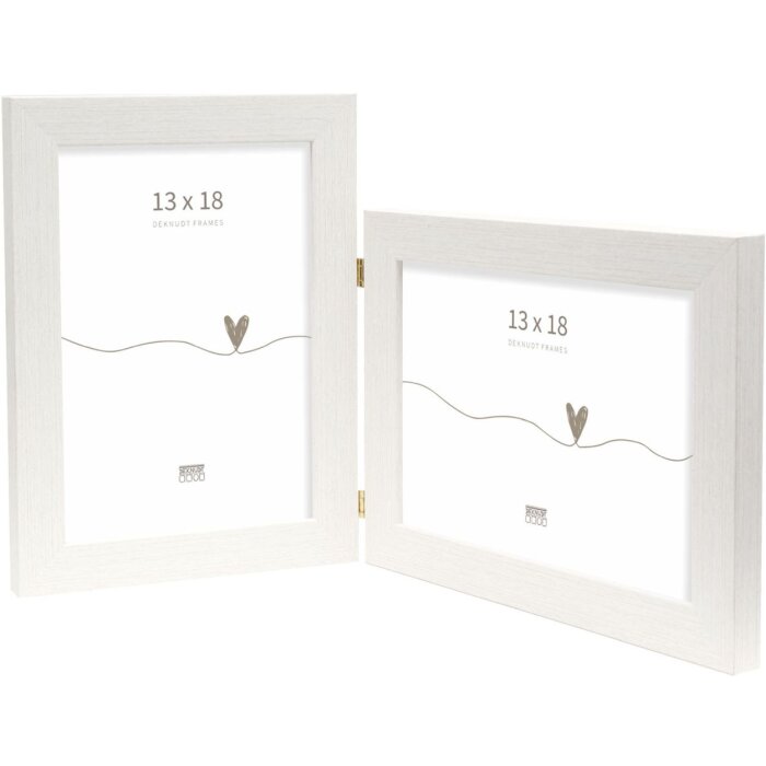 Deknudt cadru dublu cadru din plastic S41VF1 alb 2 fotografii 13x18 cm
