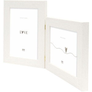 Deknudt cadru dublu cadru din plastic S41VF1 alb 2 fotografii 13x18 cm