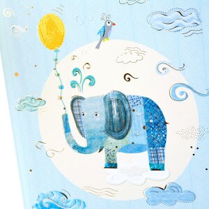 Goldbuch Jurnal bebeluș Blue Elephant 21x28 cm Gravură argintie 44 pagini