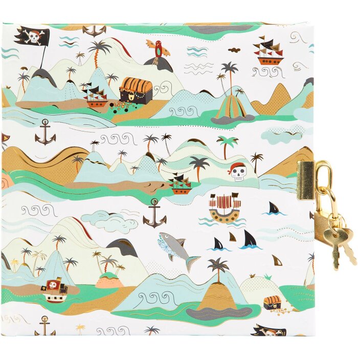 Jurnal Goldenbuch Ahoi! cu acoperiș auriu, 96 de pagini, 16,5x16,5 cm