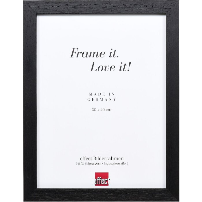 Effect Holz-Bilderrahmen Profil 52 schwarz 50x65 cm Kunstglas