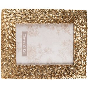Clayre & Eef 2F0947 Fotorahmen 19x2x24 cm 13x18 cm Goldfarbig Rechteck