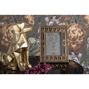 Clayre & Eef 2F1009 Fotorahmen 16x2x22 cm 10x15 cm Goldfarbig