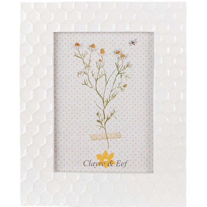 Clayre & Eef 2F1014 Fotorahmen 19x1x24 cm 13x18 cm Weiß