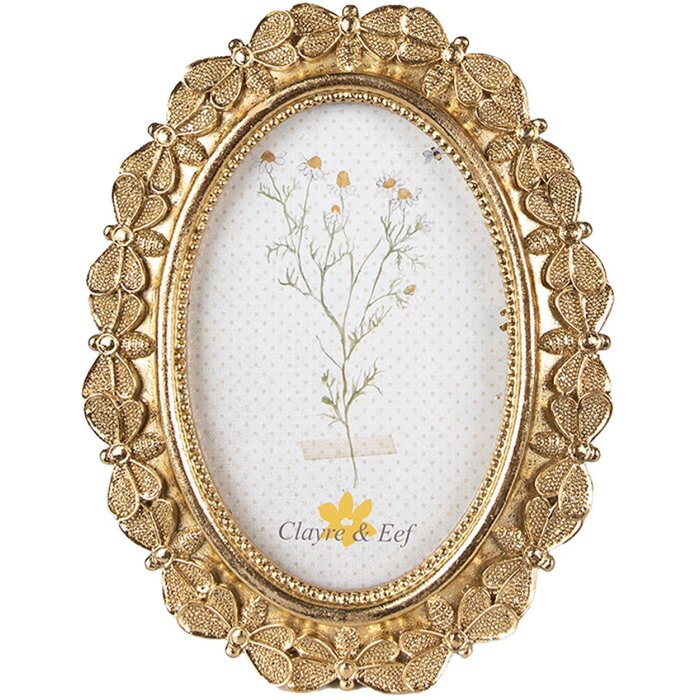 Clayre & Eef 2F1030 Fotorahmen 16x2x20 cm 10x15 cm Goldfarbig