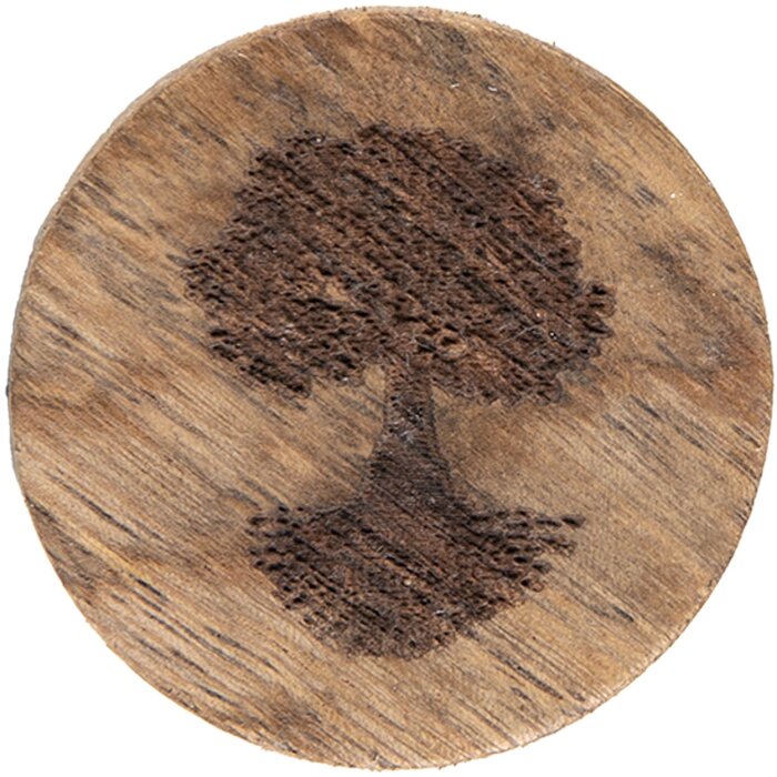 Buton de ușă Clayre & Eef Ø 4x4 cm, stil rural, lemn, maro