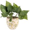 Clayre & Eef 6CE1529L Blumentopf Keramik Gelb Ø 19x19 cm Botanisches Design