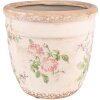 Vază de flori Clayre & Eef Ø 18x17 cm Rosa / Beige