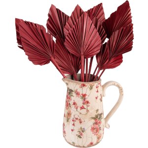 Cană decorativă Clayre & Eef, stil baroc, roz/beige,...