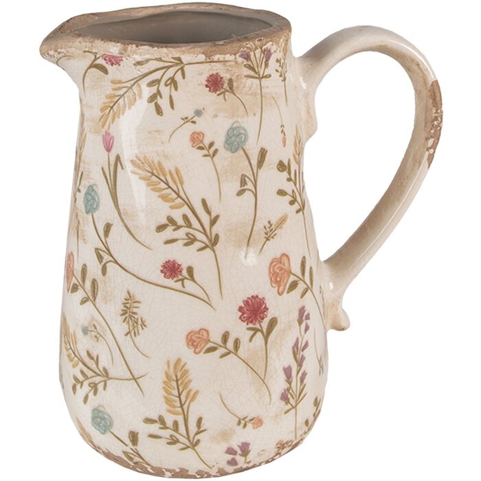 Clayre & Eef 6CE1552M Dekoration Kanne 16x11x18 cm Rosa Beige